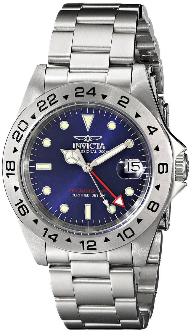 Invicta dato Master GMT 200M blå urskive INV9400/9400 Herreur