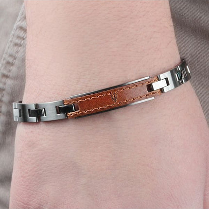 Maserati Jewels læder og rustfrit stål JM218AMD01 armbånd til mænd
