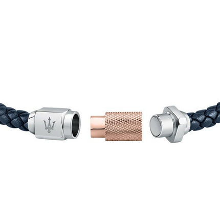 Maserati Jewels genbrugt læder og rustfrit stål armbånd JM223AVE16 til mænd