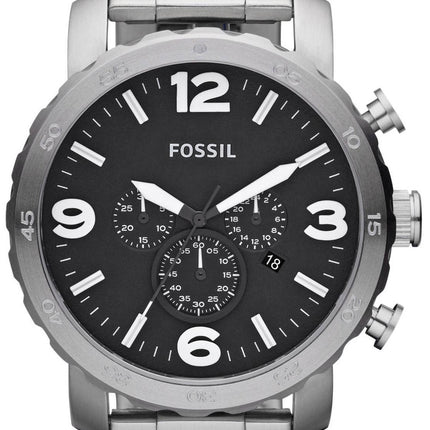 Fossile Nate Chronograph sort urskive JR1353 Herreur