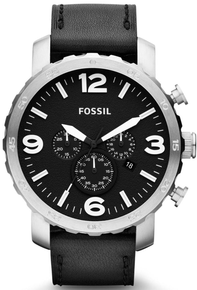 Fossile Nate Chronograph sort urskive JR1436 Herreur