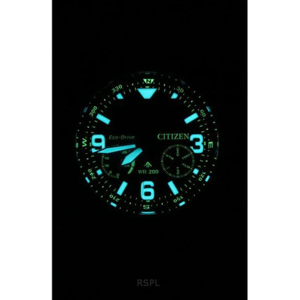 Citizen Promaster Land 35-års jubilæumskronograf Green Dial Eco-Drive JV1005-02W 200M herreur