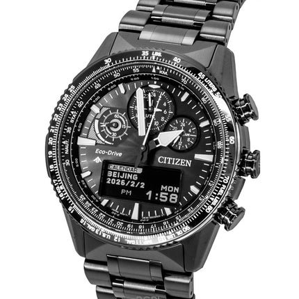 Citizen Promaster Skyhawk U830 Kronograf Sort Skive Eco-Drive Dykkerur JV2005-58E 200M Herreur
