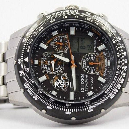 Borger Skyhawk Eco Drive Radio kontrolleret JY0010-50E JY0010 Promaster Titanium Herreur