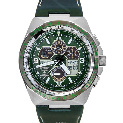 Citizen Promaster Skyhawk AT Perpetual Calendar Chronograph Green Dial Eco-Drive Dykkerur JY8147-01X 200M Herreur