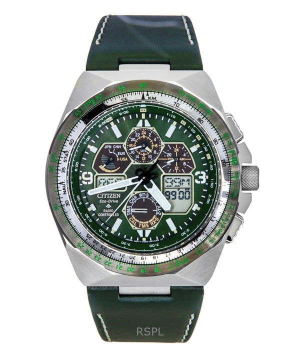 Citizen Promaster Skyhawk AT Perpetual Calendar Chronograph Green Dial Eco-Drive Dykkerur JY8147-01X 200M Herreur