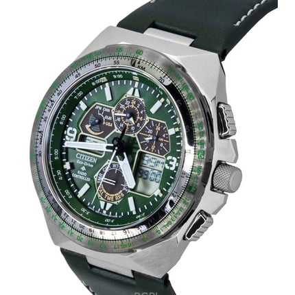Citizen Promaster Skyhawk AT Perpetual Calendar Chronograph Green Dial Eco-Drive Dykkerur JY8147-01X 200M Herreur
