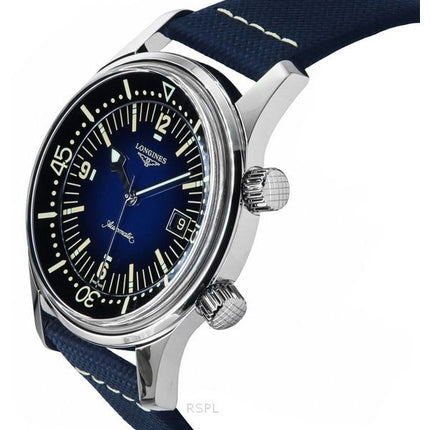 Longines Legend Diver læderrem Blue Dial Automatisk L3.774.4.90.2 300M herreur