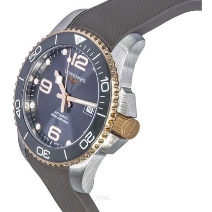 Longines HydroConquest gummirem Sunray Grey Dial Automatic Diver&#39,s L3.782.3.78.9 300M herreur