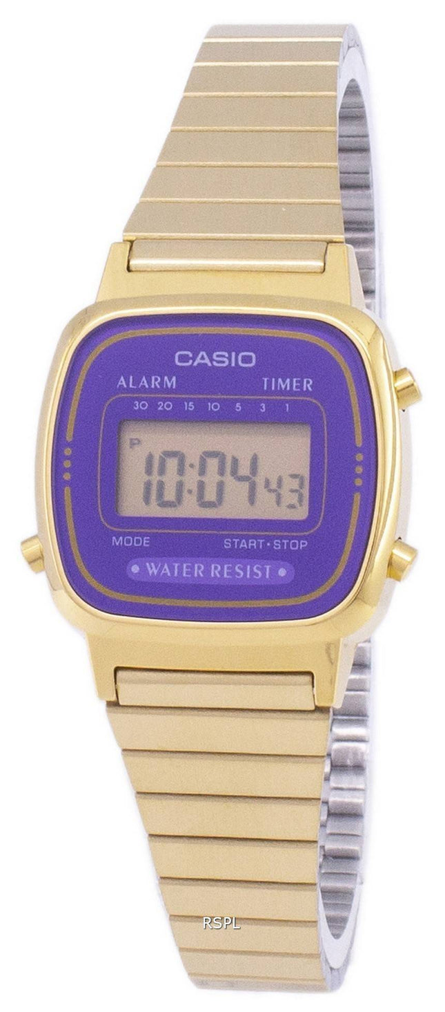 Casio Digital rustfrit stål Alarm-Timer LA670WGA-6DF LA670WGA-6 kvinders ur