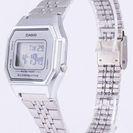 Casio Digital kvarts rustfrit stål Illuminator LA680WA-7DF LA680WA-7 kvinders ur