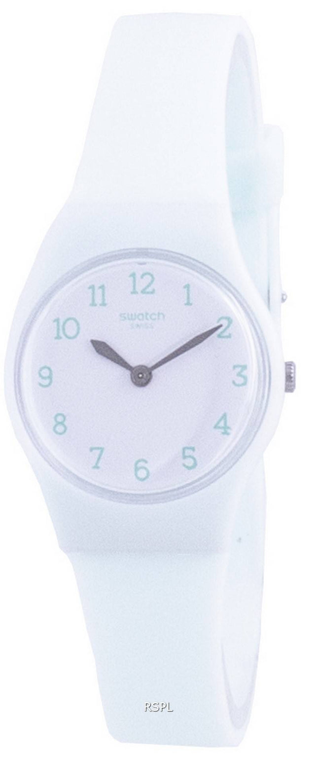 Swatch Greenbelle hvid urskive silikone rem kvarts LG129 Dameur