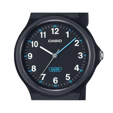 Casio Pop analog sort biobaseret harpiksrem med sort urskive Quartz LQ-24B-1B dameur