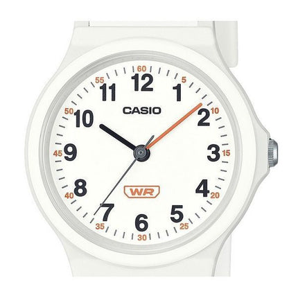 Casio Pop analog hvid biobaseret harpiksrem hvid urskive Quartz LQ-24B-7B dameur