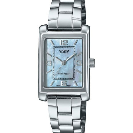 Casio standard analog rustfrit stål perlemorskive Quartz LTP-1234DS-2A dameur