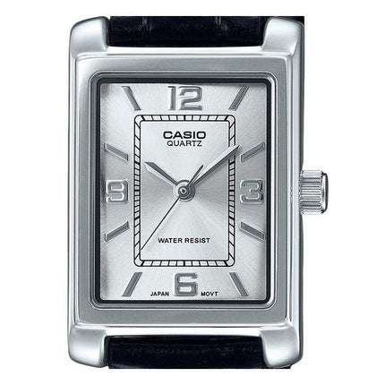 Casio standard analog læderrem Silver Dial Quartz LTP-1234LL-7A dameur