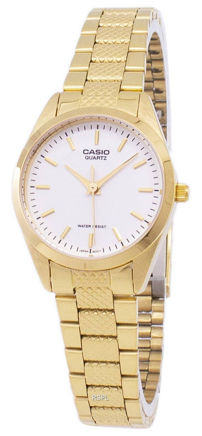 Casio Analog Quartz guld Tone hvide Dial LTP-1274G-7ADF LTP-1274G-7A kvinders ur