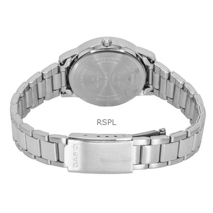 Casio analog rustfrit stål sort urskive kvarts LTP-1303DD-1AV dameur