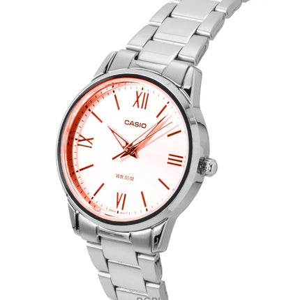 Casio analog rustfrit stål mintblå urskive kvarts LTP-1303DD-2AV dameur