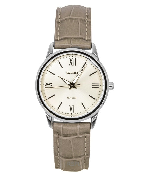 Casio analog læderrem guld urskive kvarts LTP-1303LL-7AV dameur