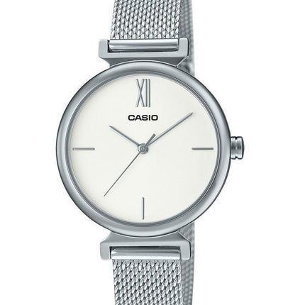 Casio Analog Rustfrit Stål Sølv Urskive Quartz LTP-2024VM-7C Dameur Med Armring Sæt