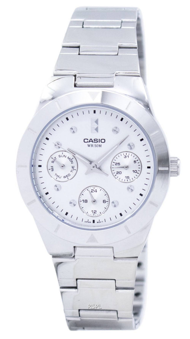Casio Enticer Analog Quartz sølv urskive LTP-2083D-7AVDF LTP-2083D-7AV kvinders ur