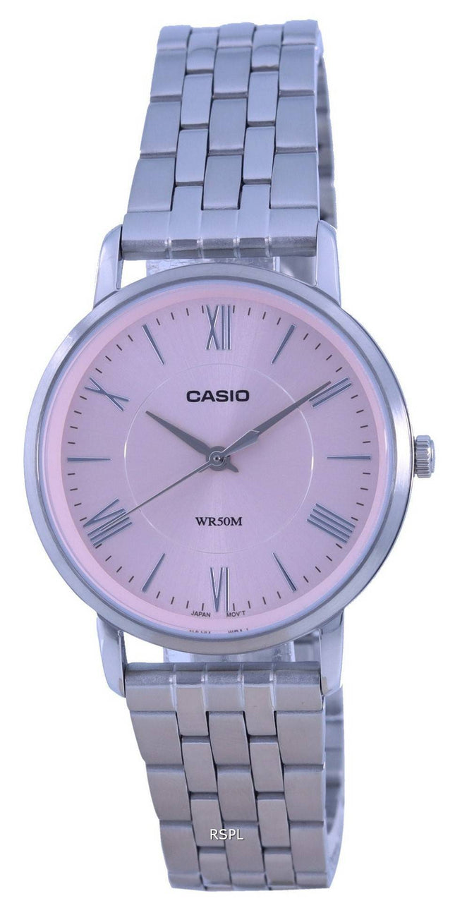 Casio Analog Pink Urskive Rustfrit StÃ¥l Kvarts LTP-B110D-4A LTPB110D-4 Dameur