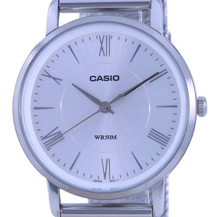 Casio Analog SÃ¸lv Urskive Rustfrit StÃ¥l Kvarts LTP-B110M-7A LTPB110M-7 Dameur