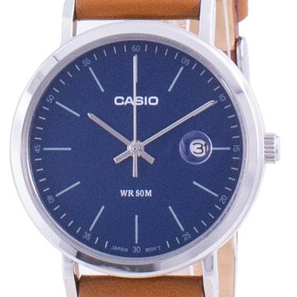 Casio Analog blå urskive læderrem LTP-E175L-2E LTPE175L-2 Dameur