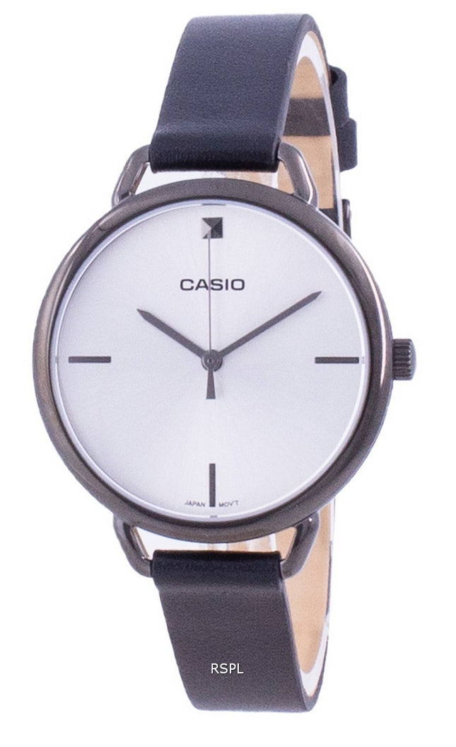 Casio sølv urskive læderrem kvarts LTP-E415GRL-1C LTPE415GRL-1C dameur