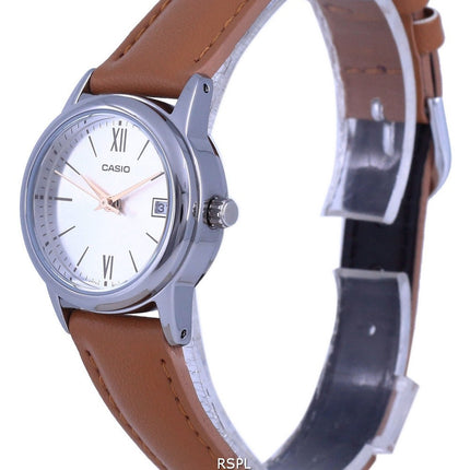 Casio SÃ¸lv urskive Rustfrit stÃ¥l Analog kvarts LTP-V002L-7B3 LTPV002L-7 Dameur