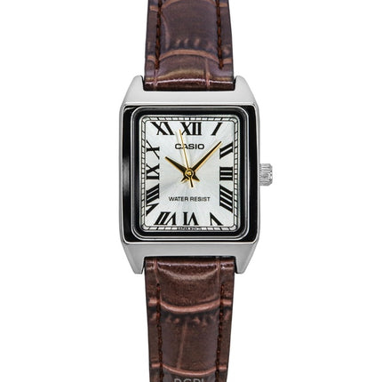 Casio Standard Analog Læderrem Sølv Skive Quartz LTP-V007L-9B Dameur