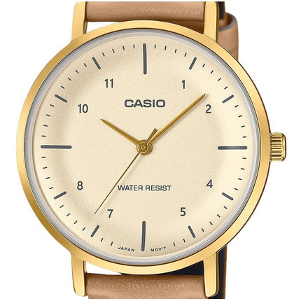 Casio Standard Analog Læderrem Salmon Dial Quartz LTP-VT03GL-4B Dameur