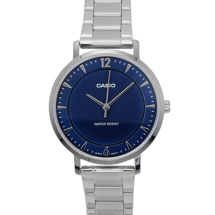 Casio standard analog rustfrit stål blå skive kvarts LTP-VT04D-2A dameur