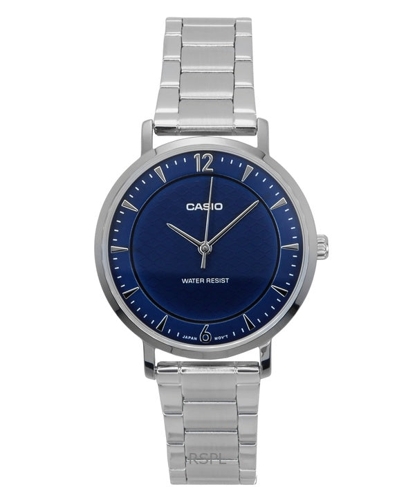 Casio standard analog rustfrit stål blå skive kvarts LTP-VT04D-2A dameur