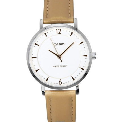 Casio Standard Analog Læderrem Cream Dial Quartz LTP-VT04L-7A1 dameur