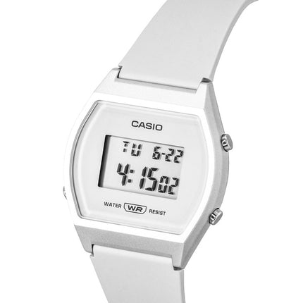 Casio digital harpiksrem hvid urskive kvarts LW-204-7A unisexur