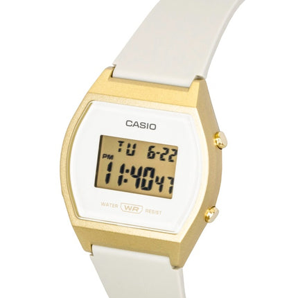 Casio digital harpiksrem cremefarvet urskive kvarts LW-204-9A unisexur