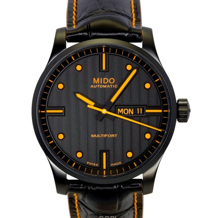 Mido Multifort Special Edition læderrem sort urskive automatisk M005.430.36.051.80 100M herreur med ekstra rem