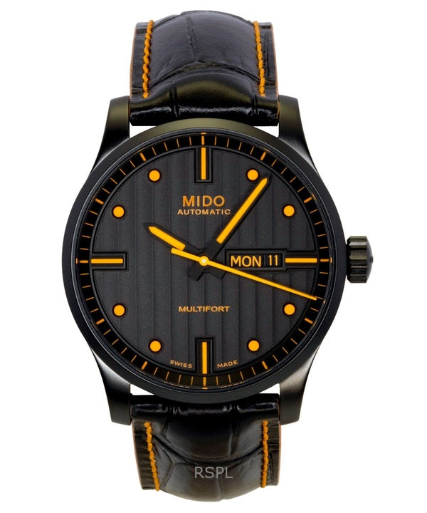 Mido Multifort Special Edition læderrem sort urskive automatisk M005.430.36.051.80 100M herreur med ekstra rem