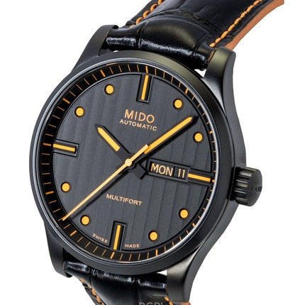 Mido Multifort Special Edition læderrem sort urskive automatisk M005.430.36.051.80 100M herreur med ekstra rem