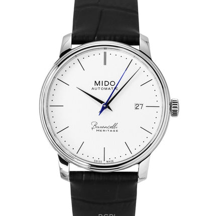 Mido Baroncelli Heritage læderrem hvid urskive automatisk M027.407.16.010.00 herreur