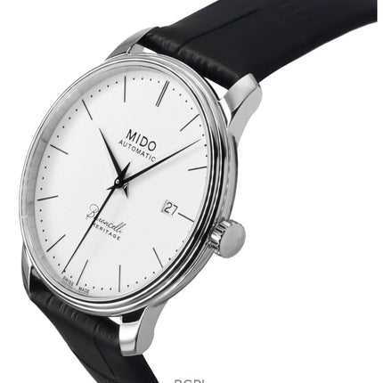 Mido Baroncelli Heritage læderrem hvid urskive automatisk M027.407.16.010.00 herreur