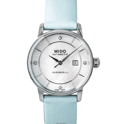 Mido Baroncelli Special Edition Diamant MOP Skive Automatisk M037.207.16.106.00 Dameur med Ekstra Remme