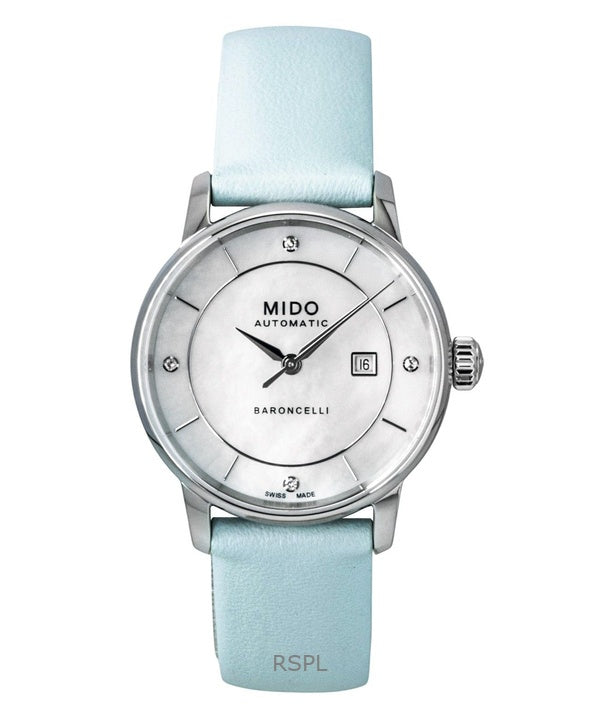 Mido Baroncelli Special Edition Diamant MOP Skive Automatisk M037.207.16.106.00 Dameur med Ekstra Remme