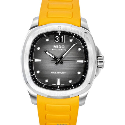 Mido Multifort TV Big Date gummirem grå urskive automatisk M049.526.17.081.00 100M herreur