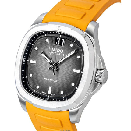 Mido Multifort TV Big Date gummirem grå urskive automatisk M049.526.17.081.00 100M herreur