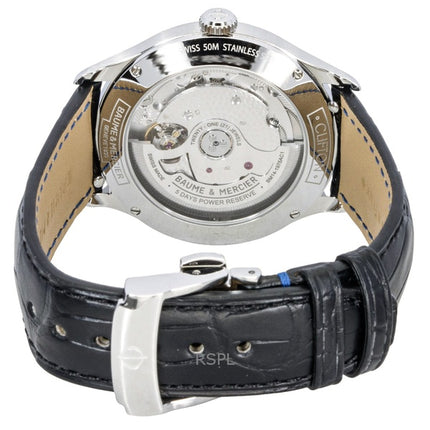 Baume &amp; Mercier Clifton læderrem månefase sort urskive automatisk M0A10758 herreur
