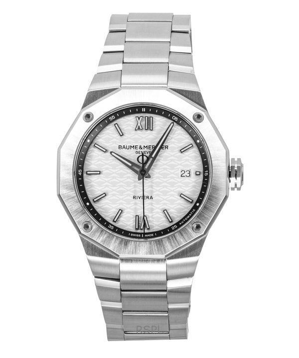 Baume &amp; Mercier Riviera rustfrit stål sølvfarvet urskive automatisk M0A10829 100M herreur