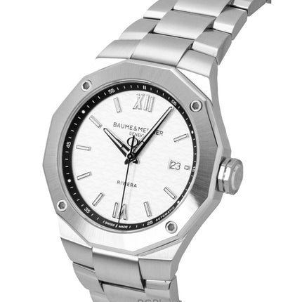 Baume &amp; Mercier Riviera rustfrit stål sølvfarvet urskive automatisk M0A10829 100M herreur